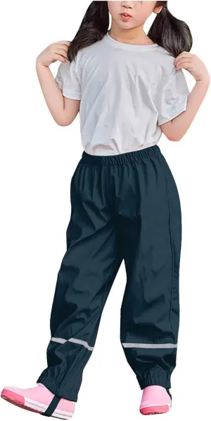 Boys Girls Waterproof Rain Pants Unisex Kids Rain Pants Children Rainwear Waterproof and Windproof 1-12 Years