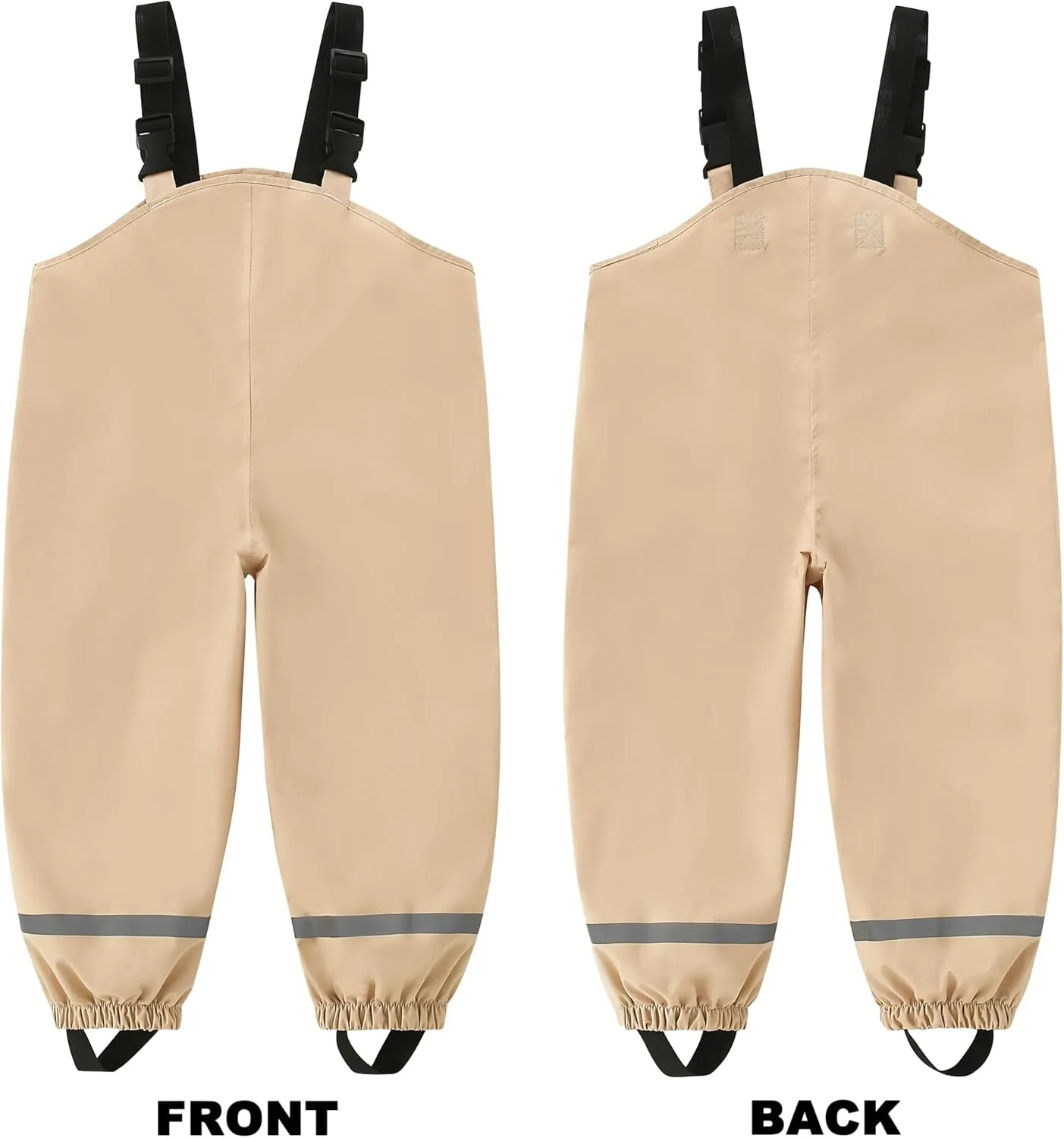 Fewlby Kids Rain Bib Pants, Toddlers Waterproof Suspender Dirty Proof Rain Wear for Boys and Girls