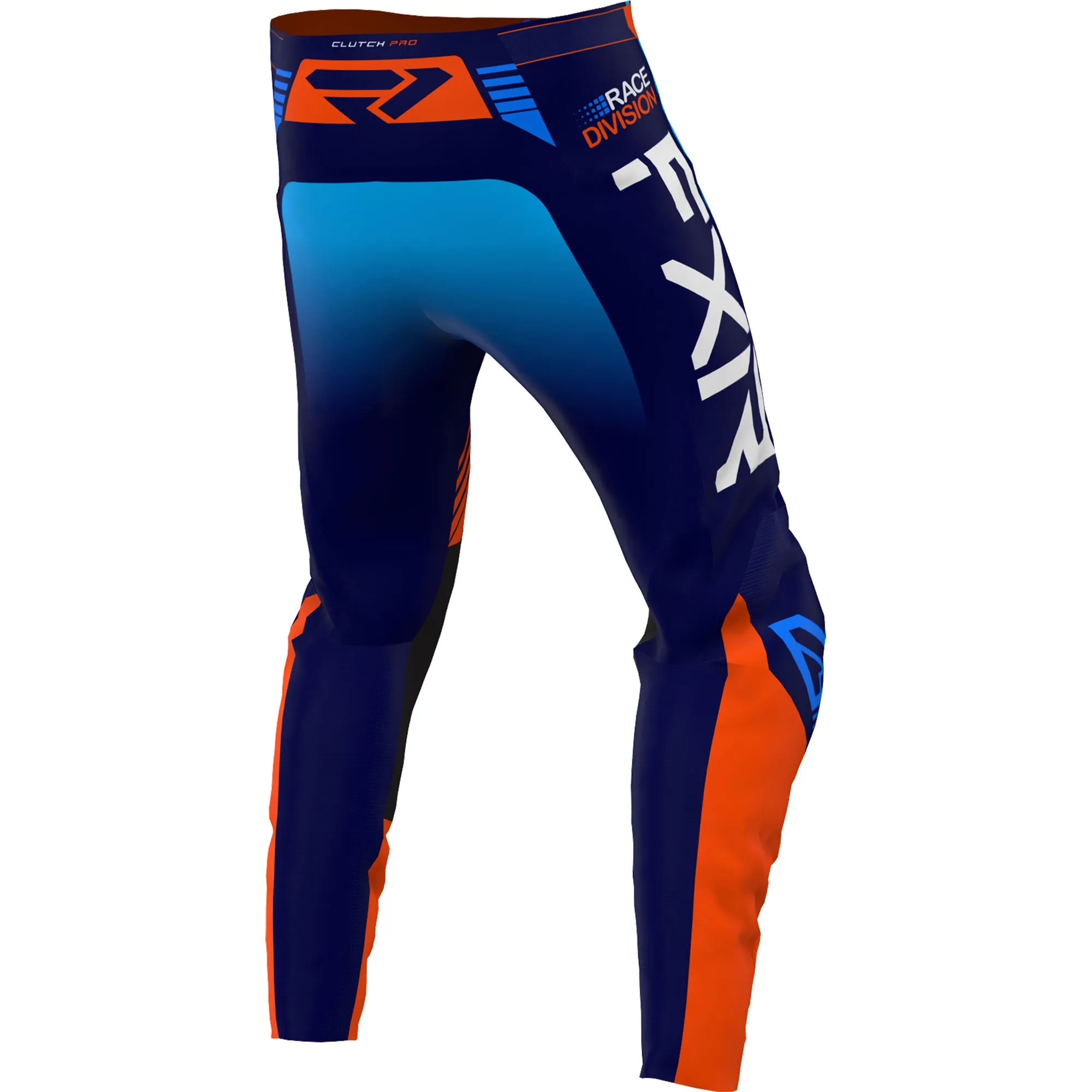 FXR  Orange Navy Clutch Pro MX Pants Breathable Comfort Adjustable Waist