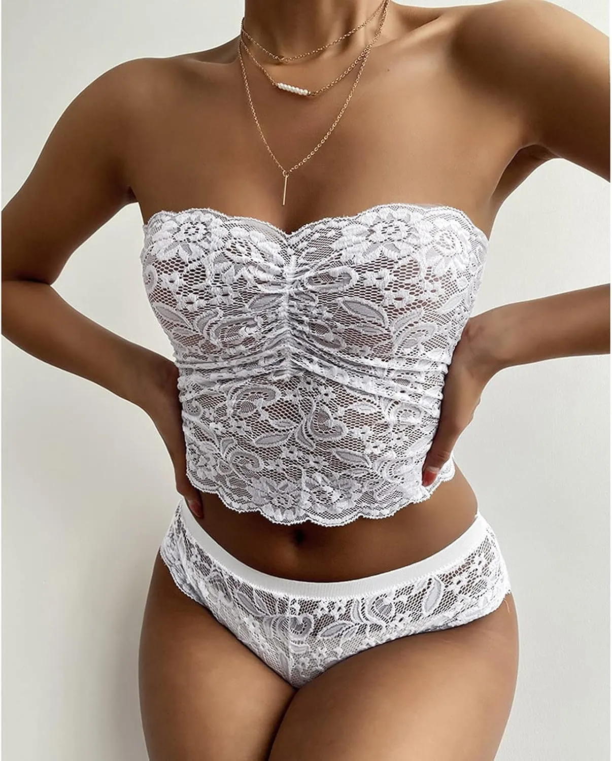 Garter Belt Set Lace Underwear Chest Lingerie Up Wrapped Push Women