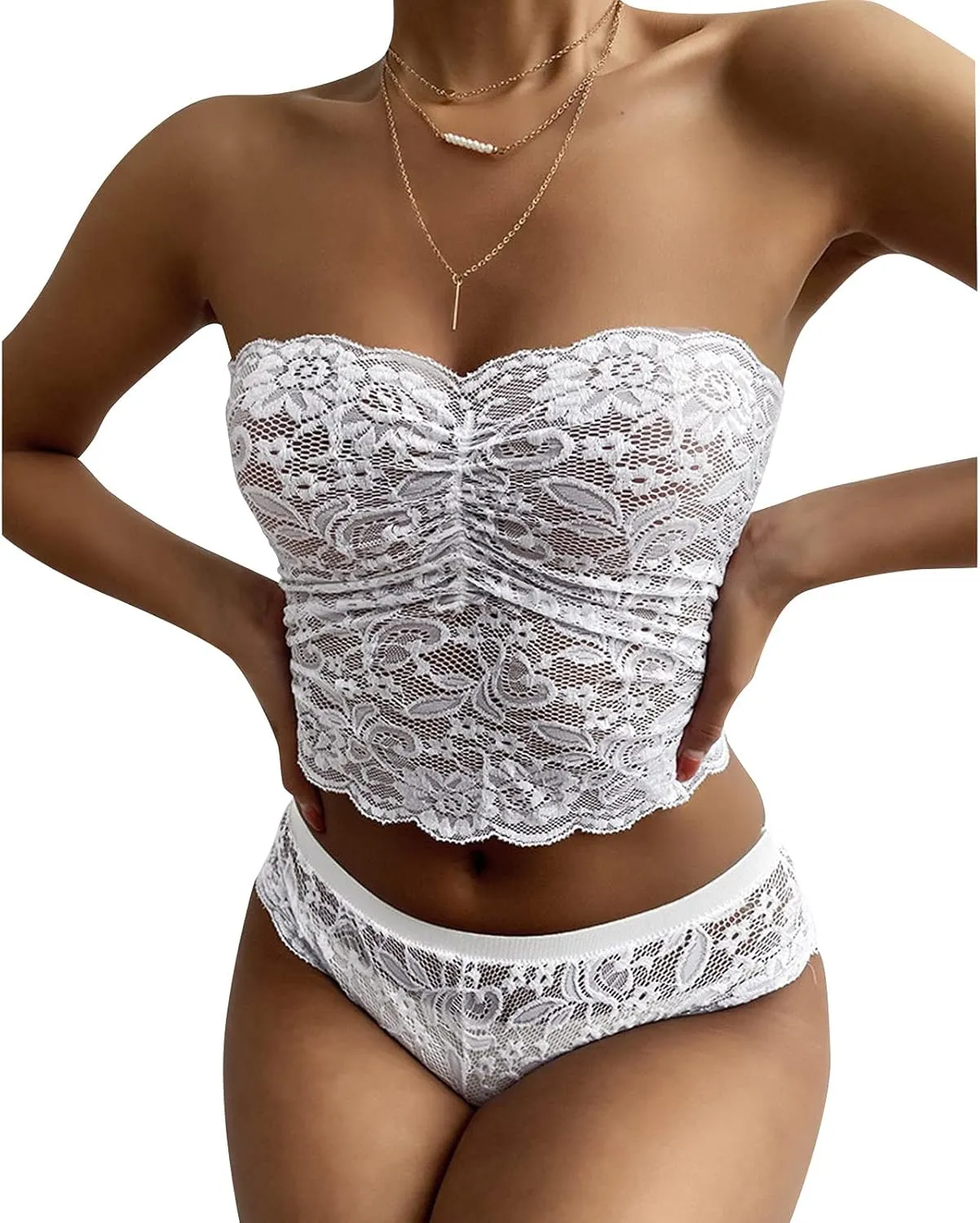 Garter Belt Set Lace Underwear Chest Lingerie Up Wrapped Push Women