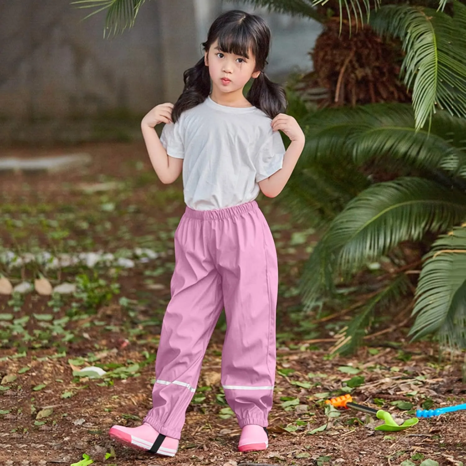 Infant Kids aterproof Rain Trousers Polyester Blend Children Windproof Breathable Bottoms Girls Hiking Clothes