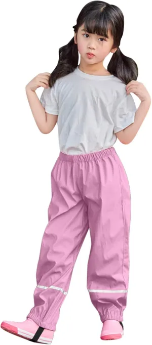 Infant Kids aterproof Rain Trousers Polyester Blend Children Windproof Breathable Bottoms Girls Hiking Clothes