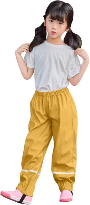 Infant Kids aterproof Rain Trousers Polyester Blend Children Windproof Breathable Bottoms Girls Hiking Clothes