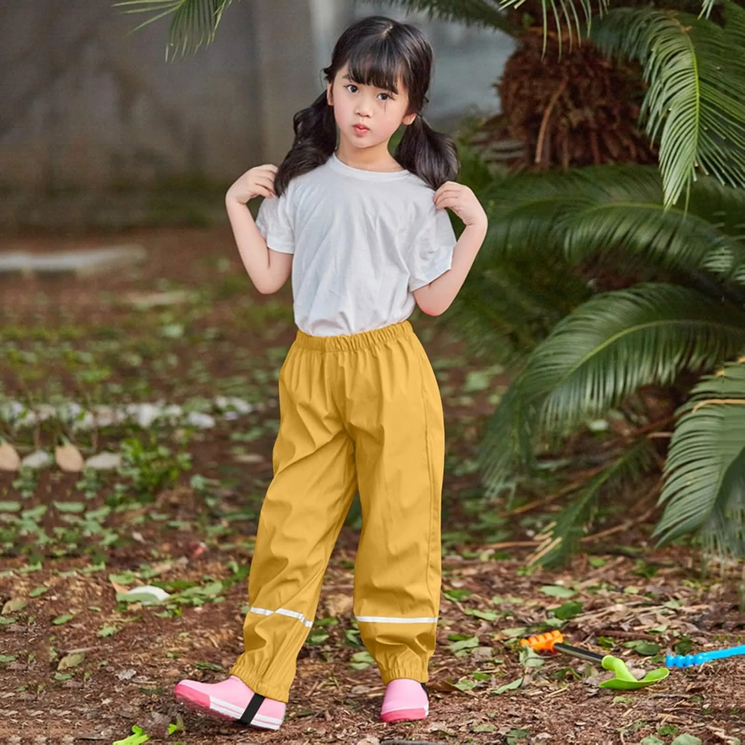Infant Kids aterproof Rain Trousers Polyester Blend Children Windproof Breathable Bottoms Girls Hiking Clothes