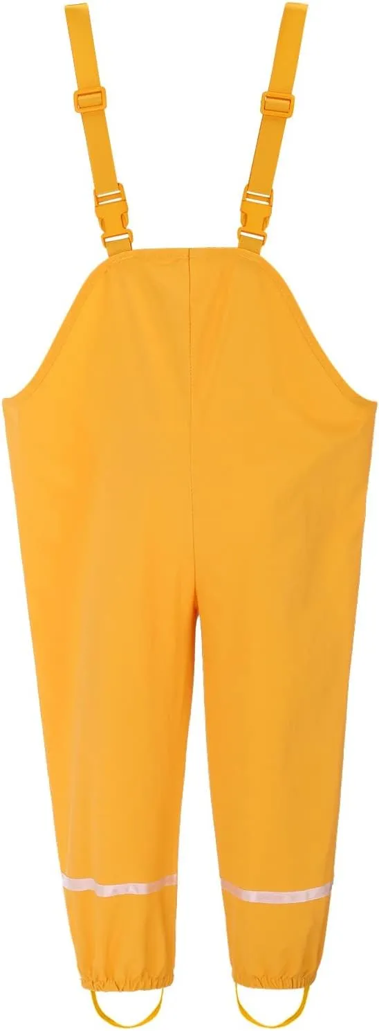 KAGAYD Kids Rain Pants Toddler Water-Proof Boys Girls Pants Mud Dirty Proof Rain Suspender Trousers Overalls