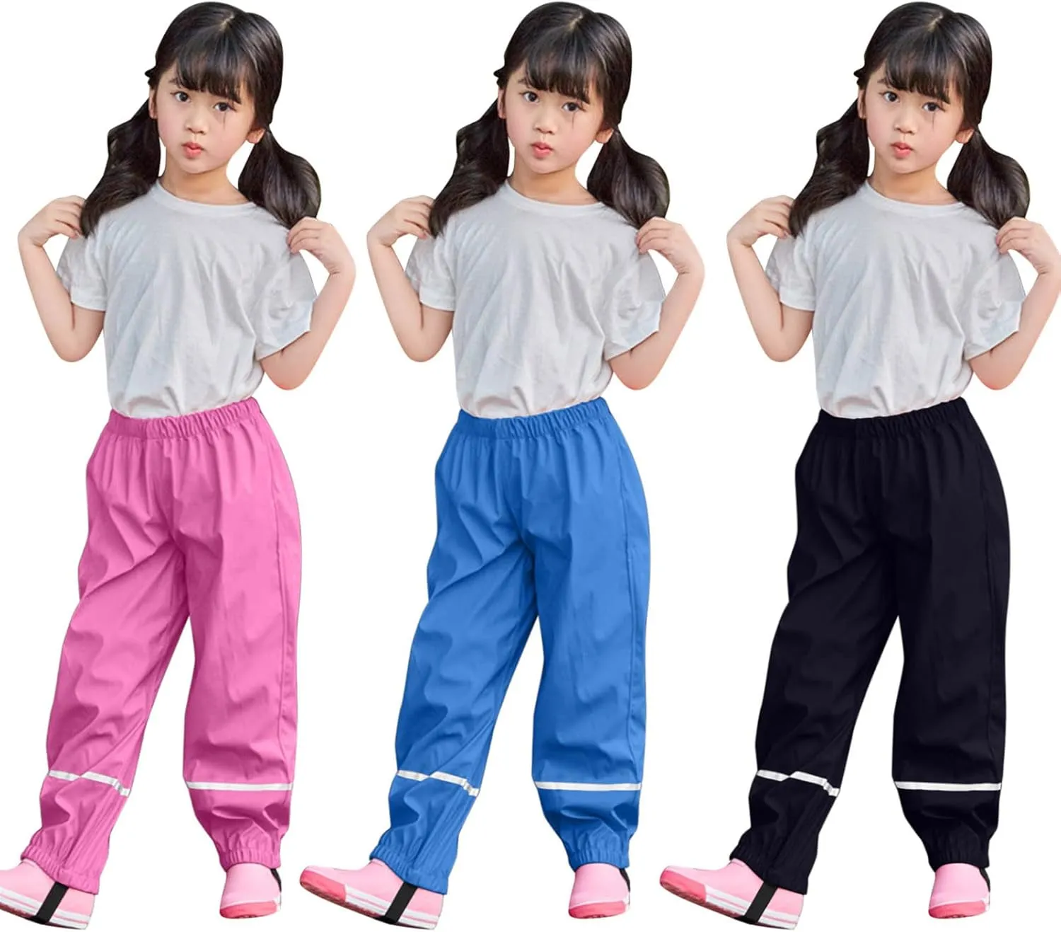 Kids Boys Girls Rain Pant Double Fabric Warm ungarees Windproof Water-Proof Mud Breathable Bottoms