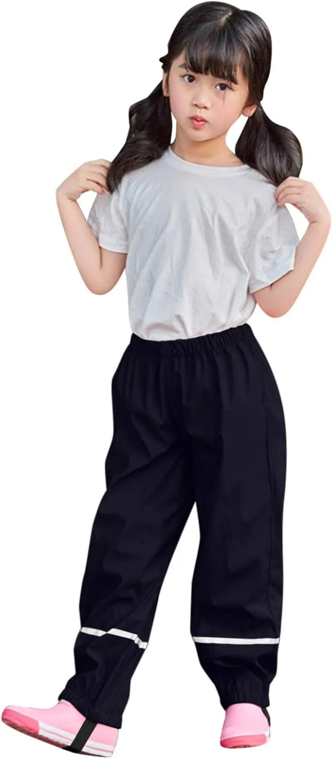 Kids Rain Pants Lightweight Waterproof Pants Outdoors Trousers for Boys Girls Waterproof Rain Pants