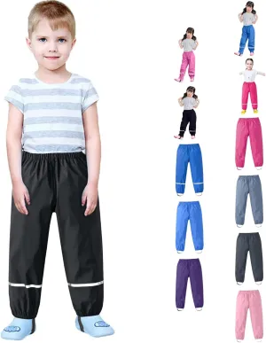 Kids Rain Pants Lightweight Waterproof Pants Outdoors Trousers for Boys Girls Waterproof Rain Pants