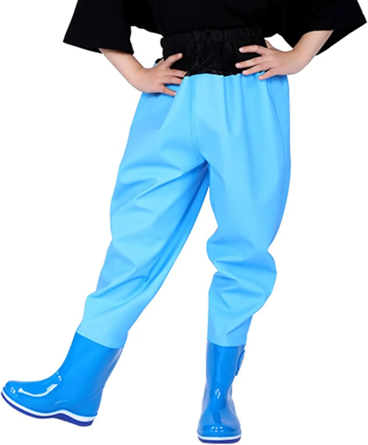 Kids Waders Rain Pants Youth Fishing Waders for Toddler Children Boys Girls Water Proof Hunting Waders with Rain Boots