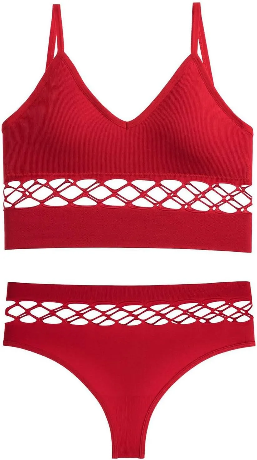 Lace Curtain Set with Suit Women s Small Chest Gathered Thin No Steel Ring Bra Plus Size Sports Action Underwear