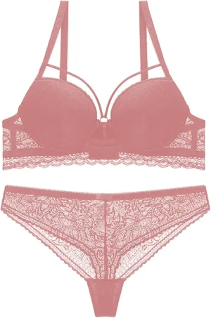 Lacing Beads Set Thin Strap Sexy Lace Push Up Bra Thong Hollow Underwear Men Pack Fruit