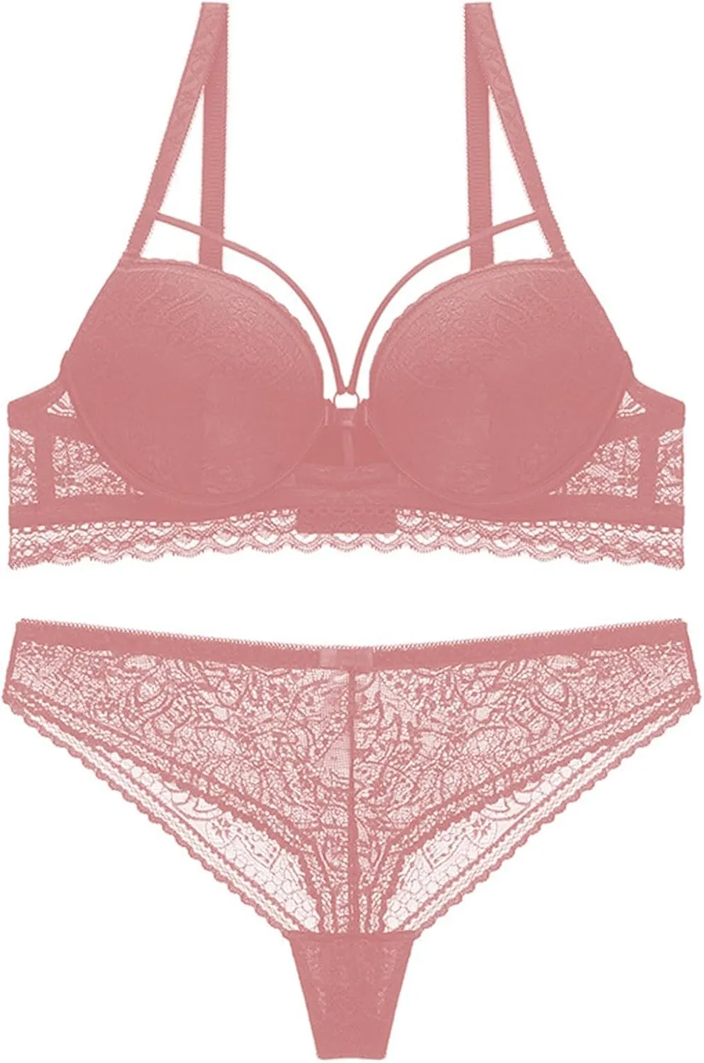 Lacing Beads Set Thin Strap Sexy Lace Push Up Bra Thong Hollow Underwear Men Pack Fruit