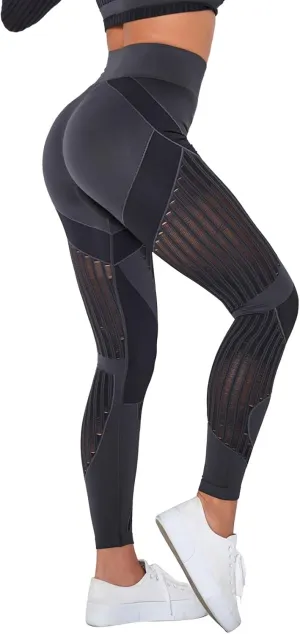 Leggings Compression Pants Women for Sports, Gym - high Waist Booty Scrunch Butt Yoga Pants, Fashion