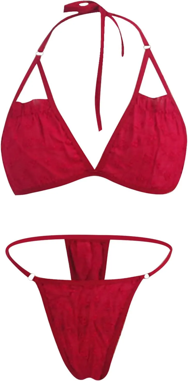 Lingerie Push up for Women Size Plain Sexy Underwear Set Three Point Lace Revealing Dresses