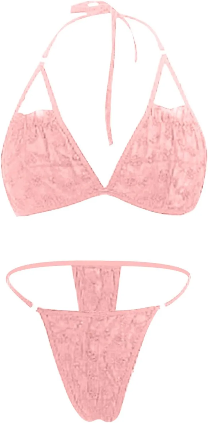 Lingerie Push up for Women Size Plain Sexy Underwear Set Three Point Lace Revealing Dresses