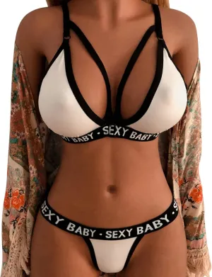 Lingerie Set with Garter Belt Sexy Lace Bralette And Panty 2 Piece Sets Curtains