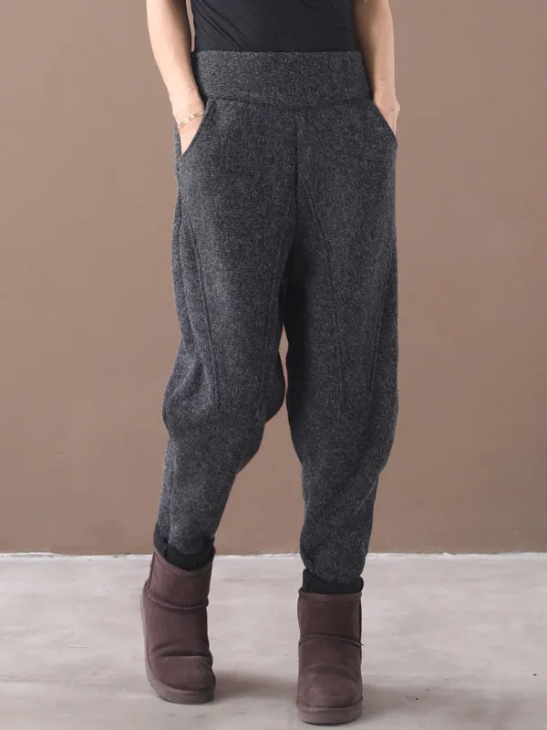 Loose Stitching Velvet Thickening Pants