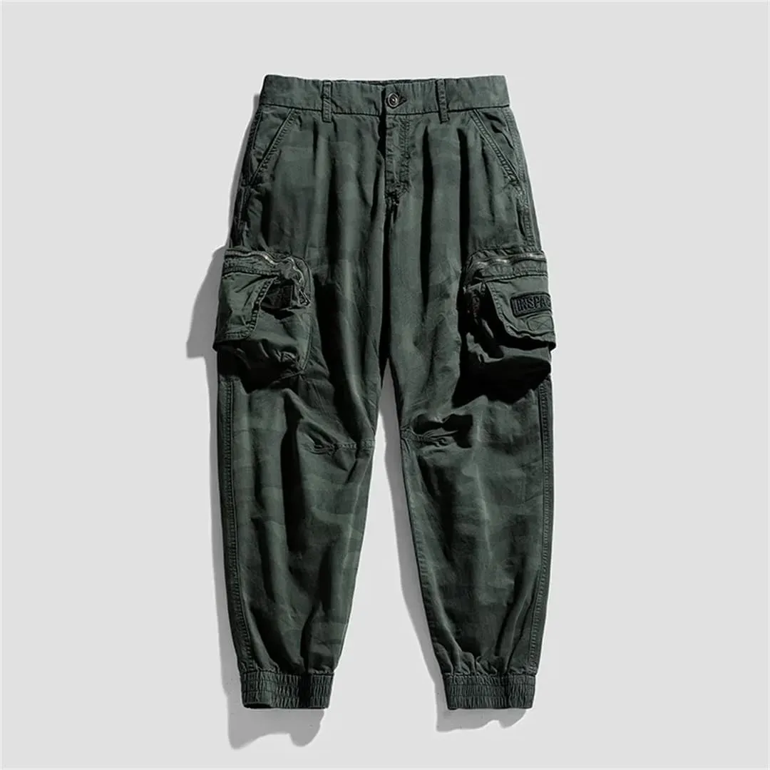 Men Cargo Pants Multi-Pocket Trousers Sweatpants Streetwear Tactical Joggers Camo Pants