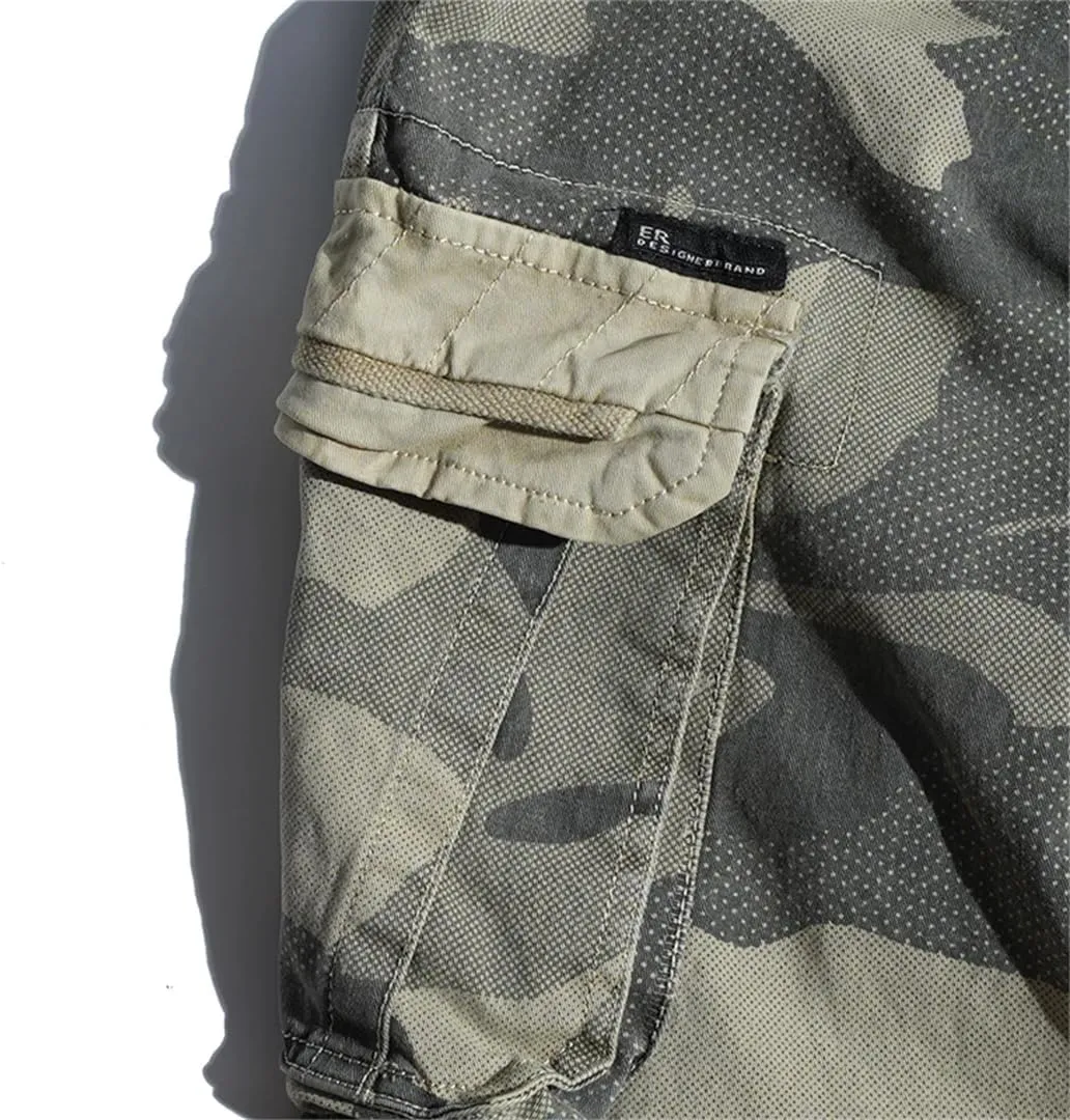 Mens Cargo Pants Multi-Pocket Hiphop Japanese Streetwear Trousers Jogging Camo Pants
