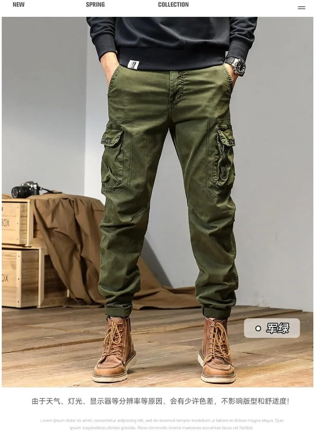 Men's Joggers Cargo Pants Multi-Pocket Trousers Harajuku Sweatpants Streetwear Khaki Pants