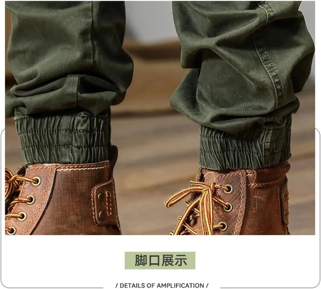 Mens Joggers Cargo Pants Multi-Pocket Trousers Sweatpants Streetwear Military Track Pants
