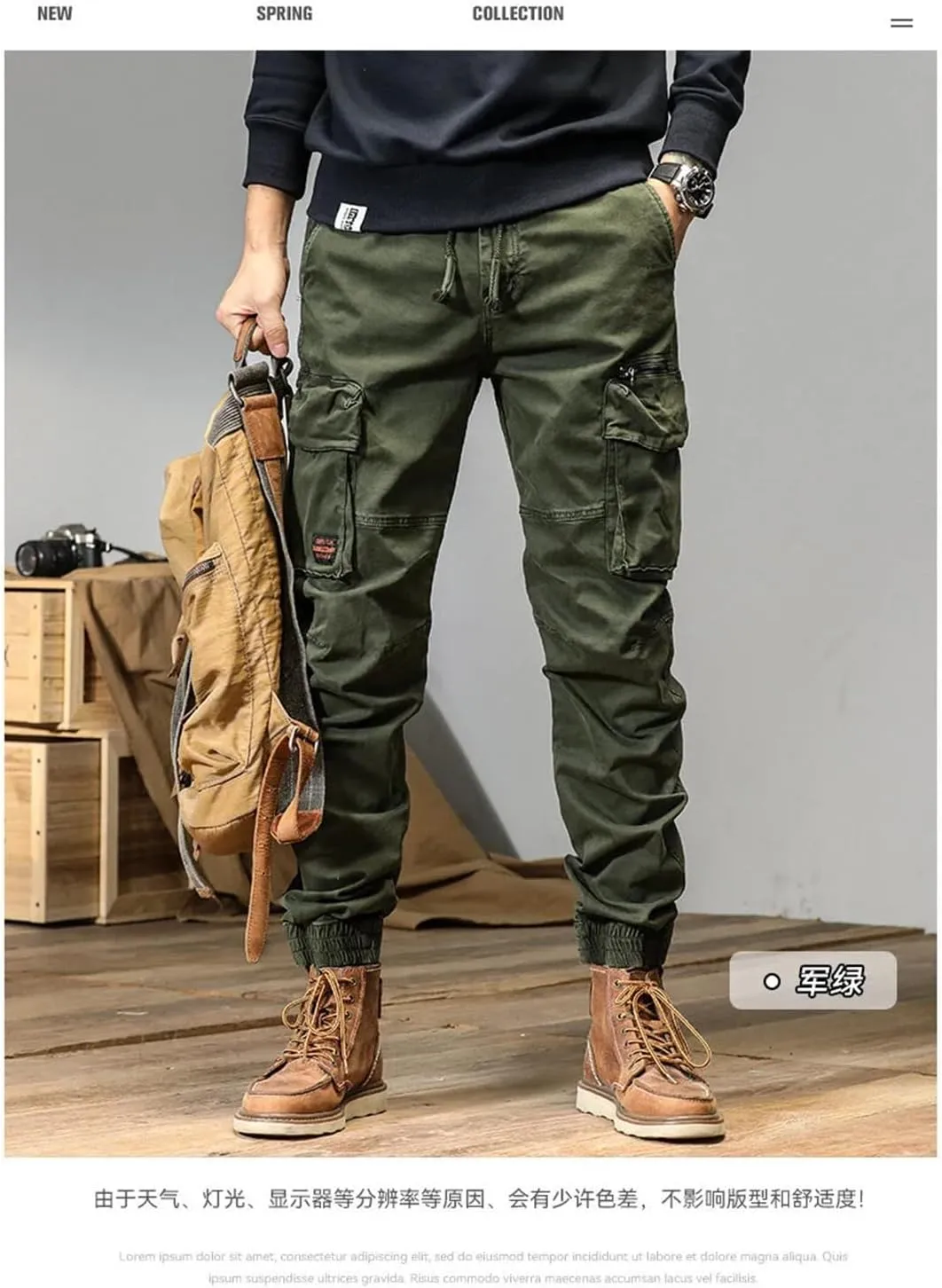 Mens Joggers Cargo Pants Multi-Pocket Trousers Sweatpants Streetwear Military Track Pants
