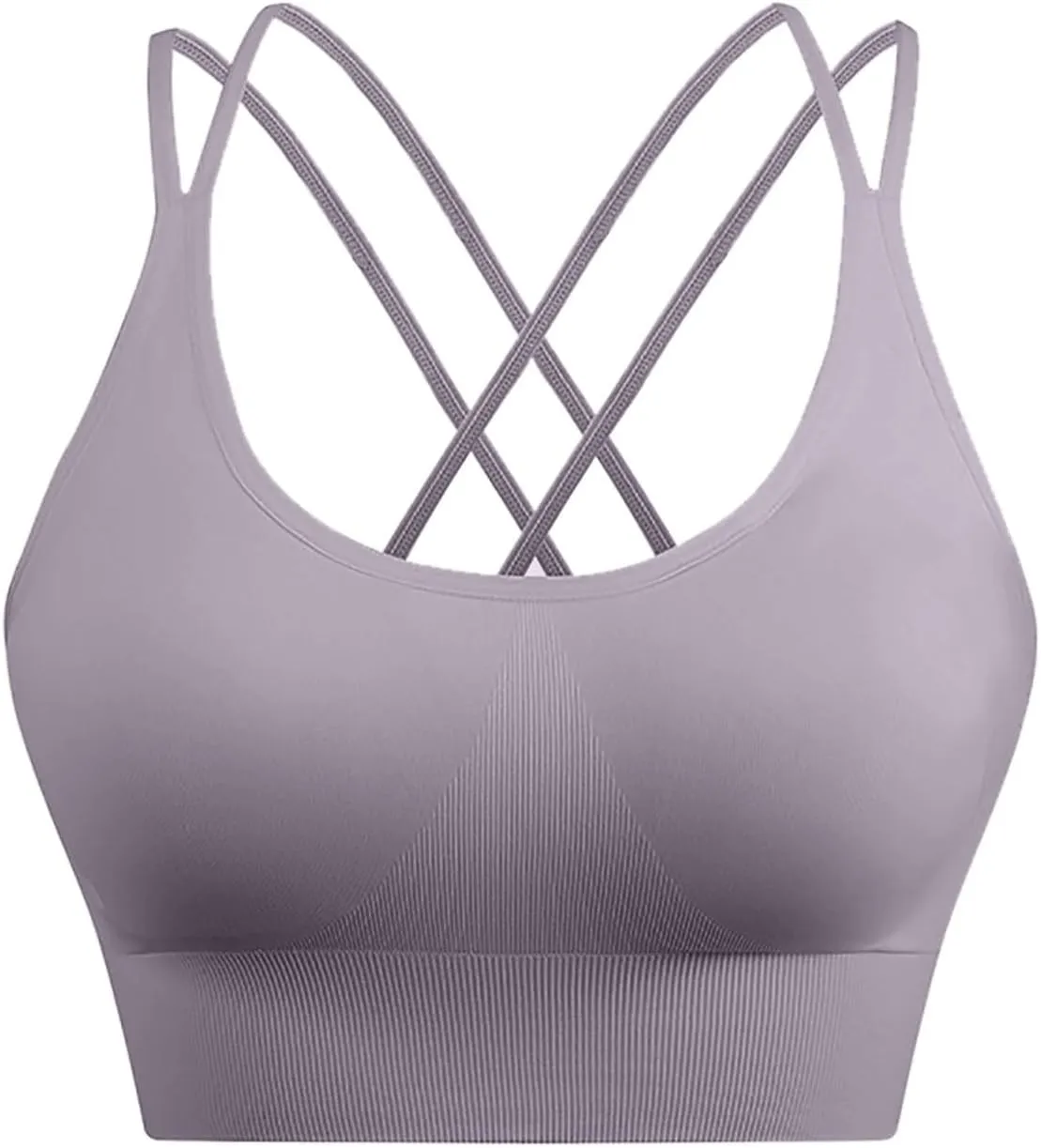 Non Padded Sports Bra with Seamless Smooth Comfort Wirefree Shirt Extra Support