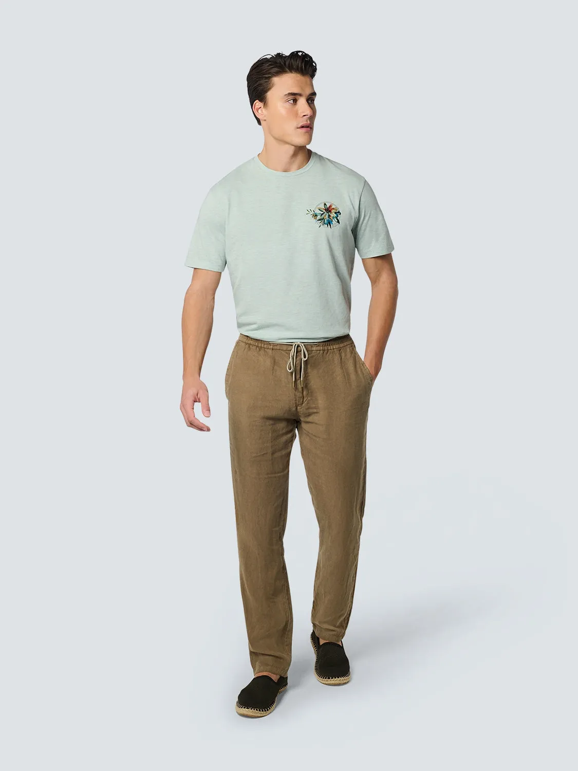 Pants Linen Garment Dyed | Almond
