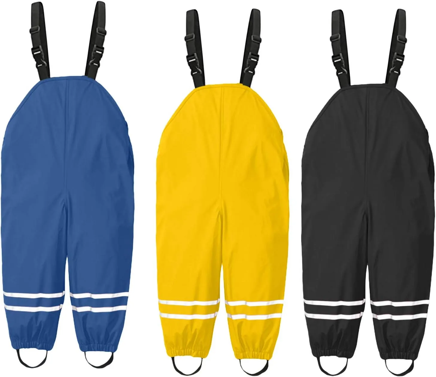Reflective Rain Pants Kids Suspender Waterproof Lightweight for Kids Toddler Dirty Proof for Girls Boys Rain Bs