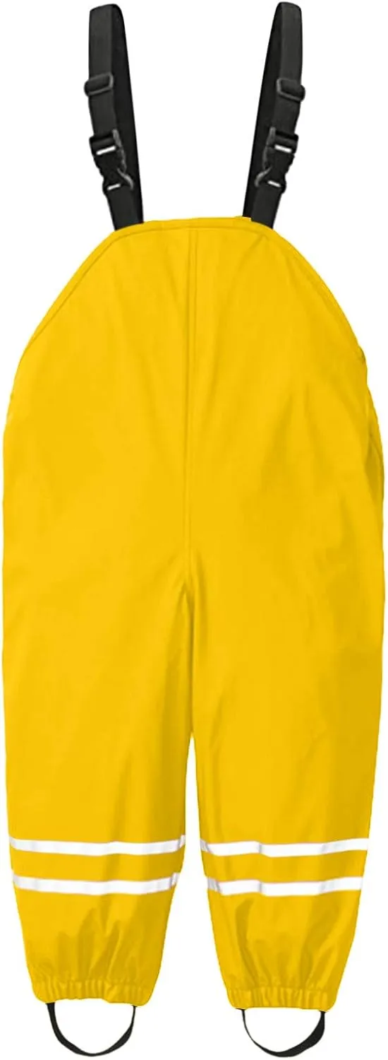 Reflective Rain Pants Kids Suspender Waterproof Lightweight for Kids Toddler Dirty Proof for Girls Boys Rain Bs