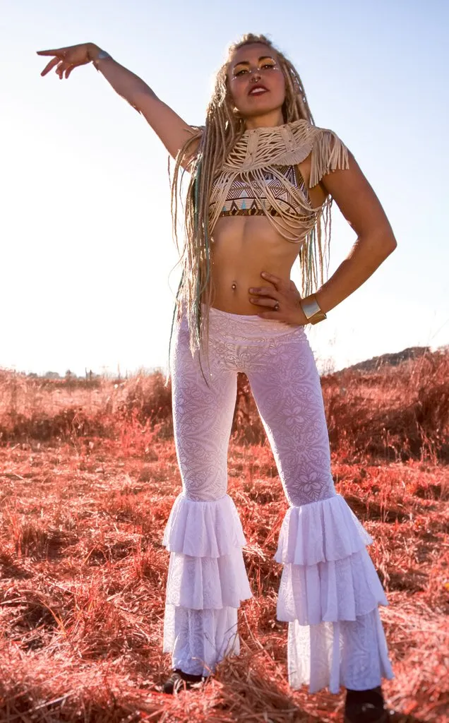 SALE - Snow White Burnout Velvet Pirate Pants