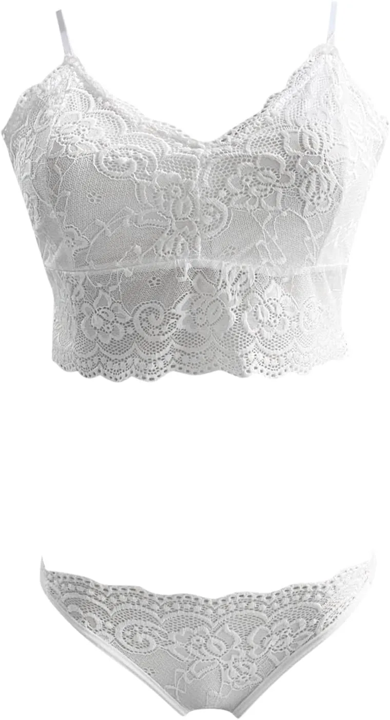 Sexy Gothic Lingerie for Women Set Two Piece Underwear Lace Sleepwear Steel plus Size