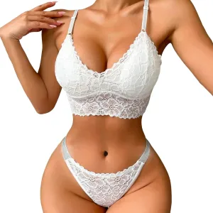 Sexy Gothic Lingerie for Women Set Two Piece Underwear Lace Sleepwear Steel plus Size