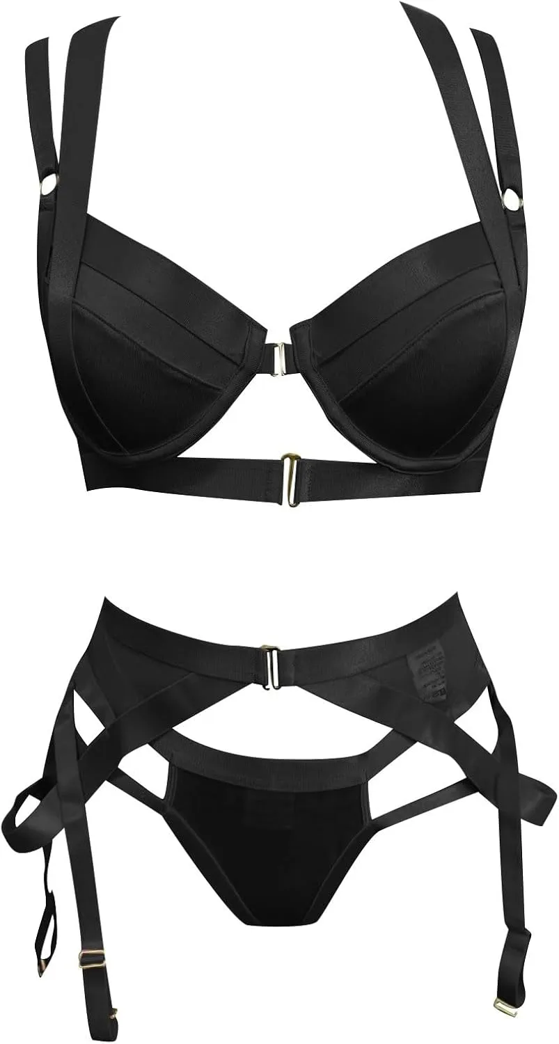 Sexy Shirts for Women Party Night And Panty Set Strappy Lace Lingerie Costume