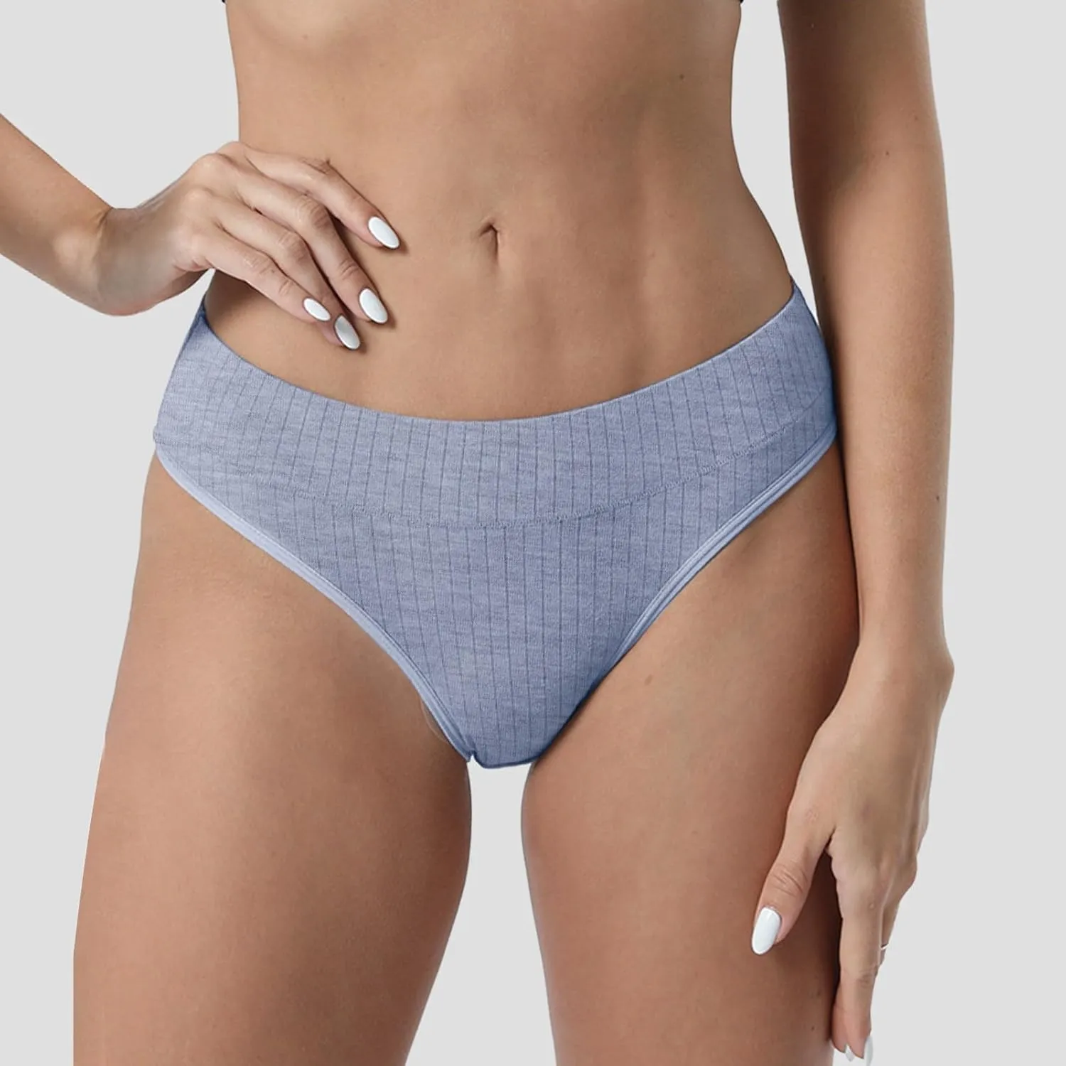 Sheer Bikini Panties Briefs Solid Color Crotch Underwear Silk Long Women