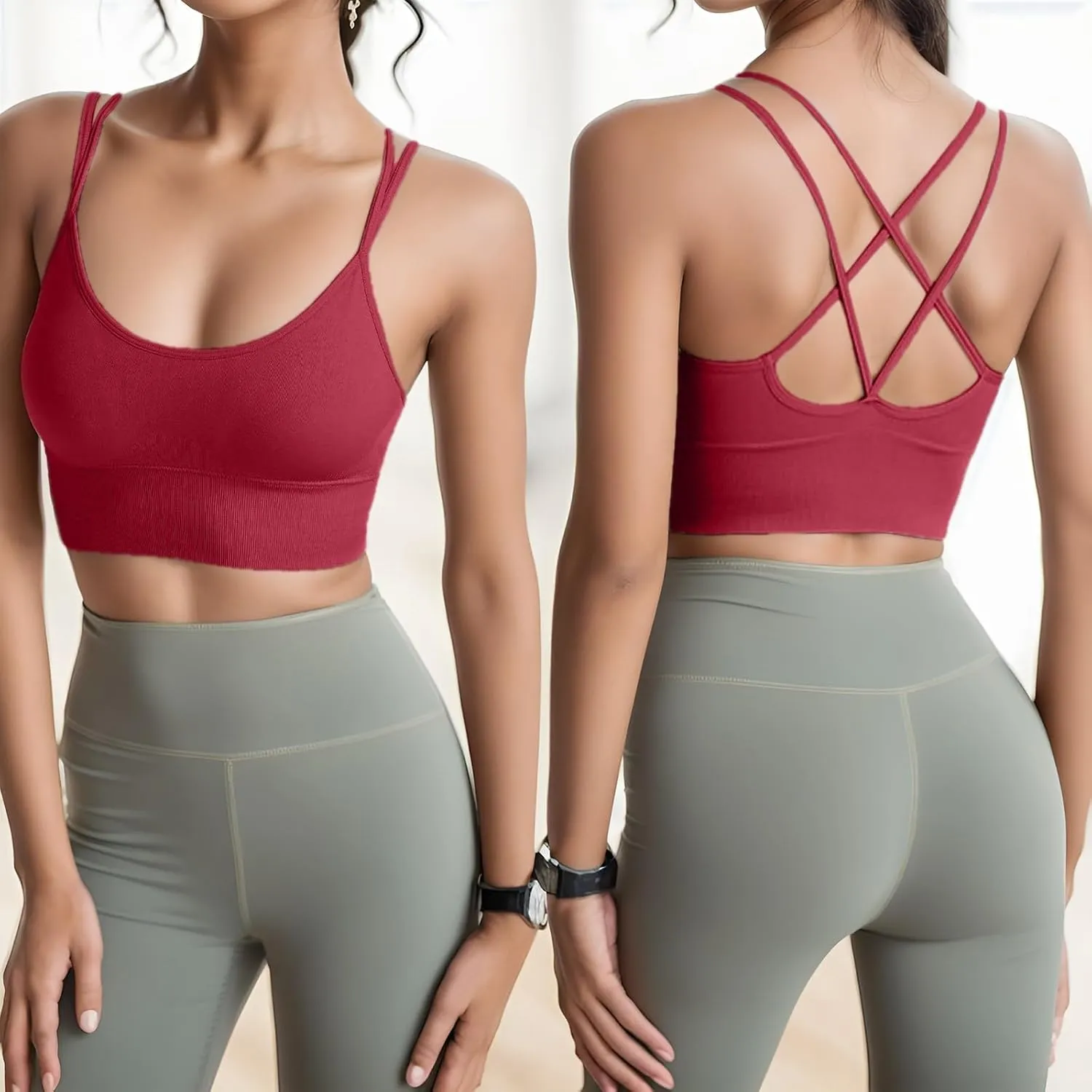 Sports Bra Running Size Thin Quick Dried and Shockproof Yoga Tank Top Back Gathering