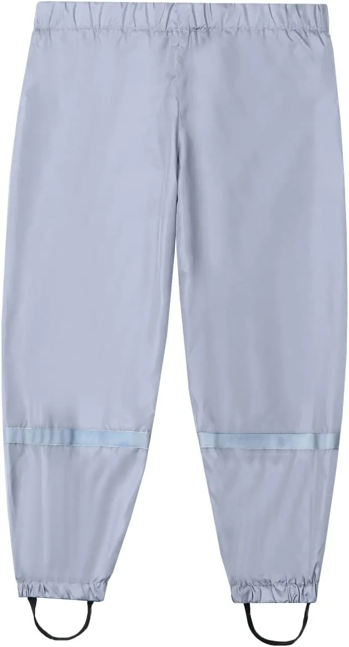 Toddler Girls Boys Cotton Lined Reflective Waterproof Rain Pants Trousers Windproof and Breathable for Boys Girls