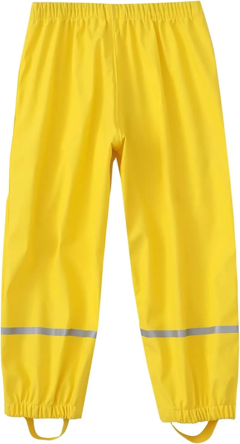 Toddler Rain Pants Kids' Waterproof Rain Pants Lightweight Reflective Rain Wear for Boys Girls 2-7 Years