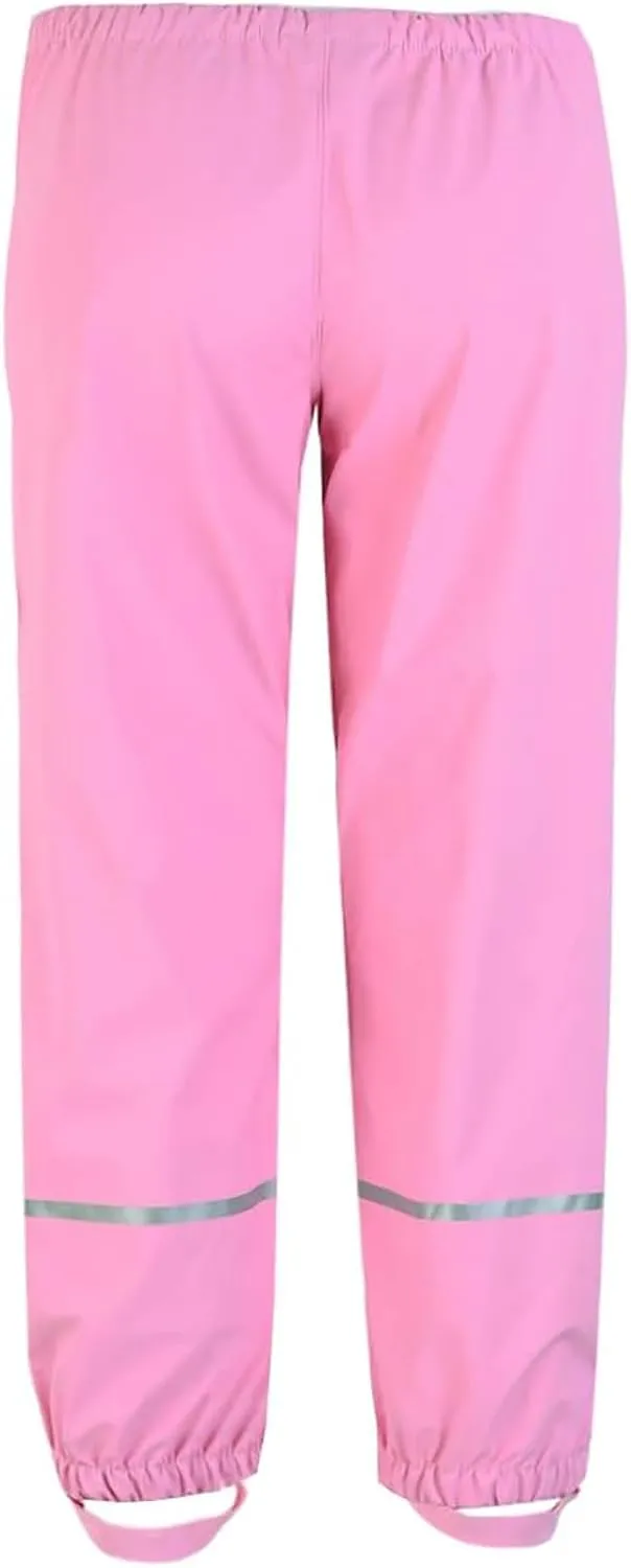 Toddler Rain Pants Kids' Waterproof Rain Pants Lightweight Reflective Rain Wear for Boys Girls 2-7 Years