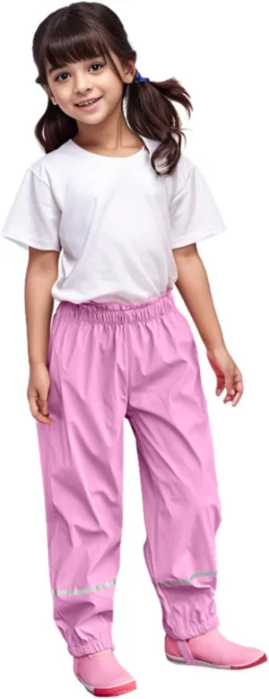 Toddler Rain Pants Kids' Waterproof Rain Pants Lightweight Reflective Rain Wear for Boys Girls 2-7 Years