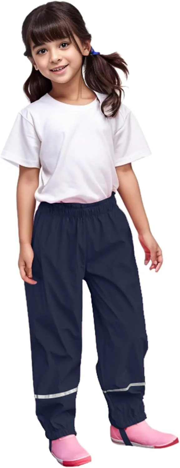 Toddler Rain Pants Kids' Waterproof Rain Pants Lightweight Reflective Rain Wear for Boys Girls 2-7 Years