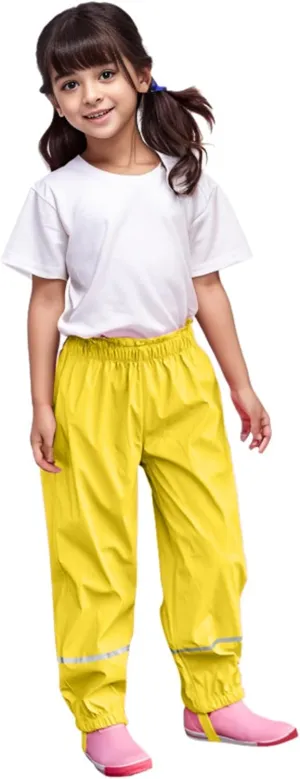 Toddler Rain Pants Kids' Waterproof Rain Pants Lightweight Reflective Rain Wear for Boys Girls 2-7 Years