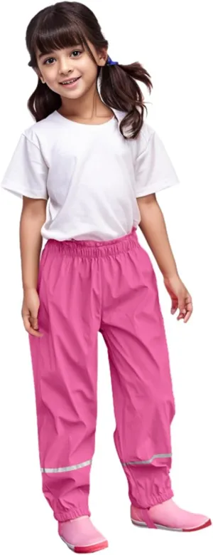Toddler Rain Pants Kids' Waterproof Rain Pants Lightweight Reflective Rain Wear for Boys Girls 2-7 Years