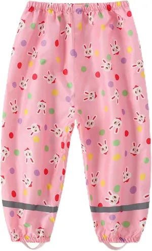 Toddlers Boys Girls Waterproof Rain Pants Kids Lightweight Reflective Windproof Rainwear