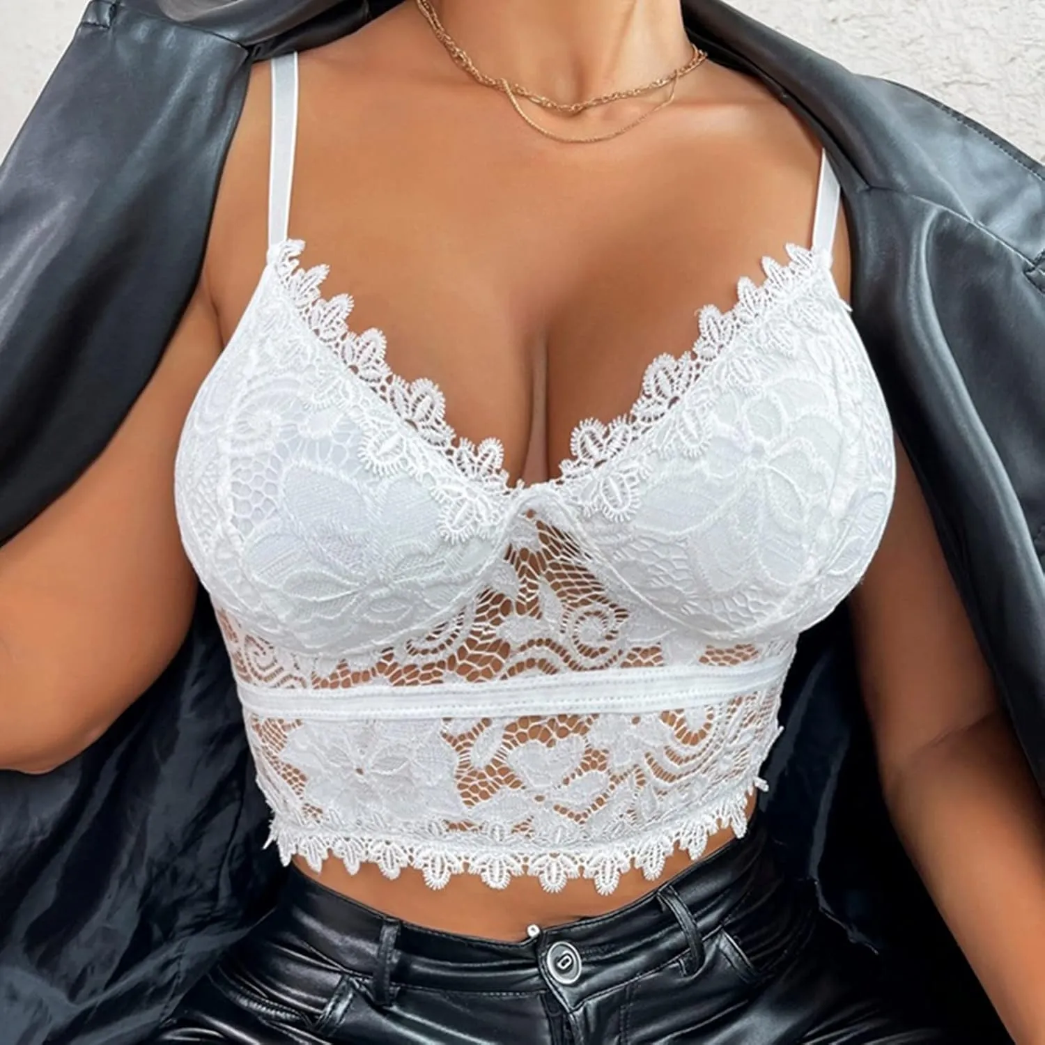 Valentine Panties Lace Floral Bralette Bralet Bra Tank Crop Underwear Sexy Lingerie with Garter Belt And