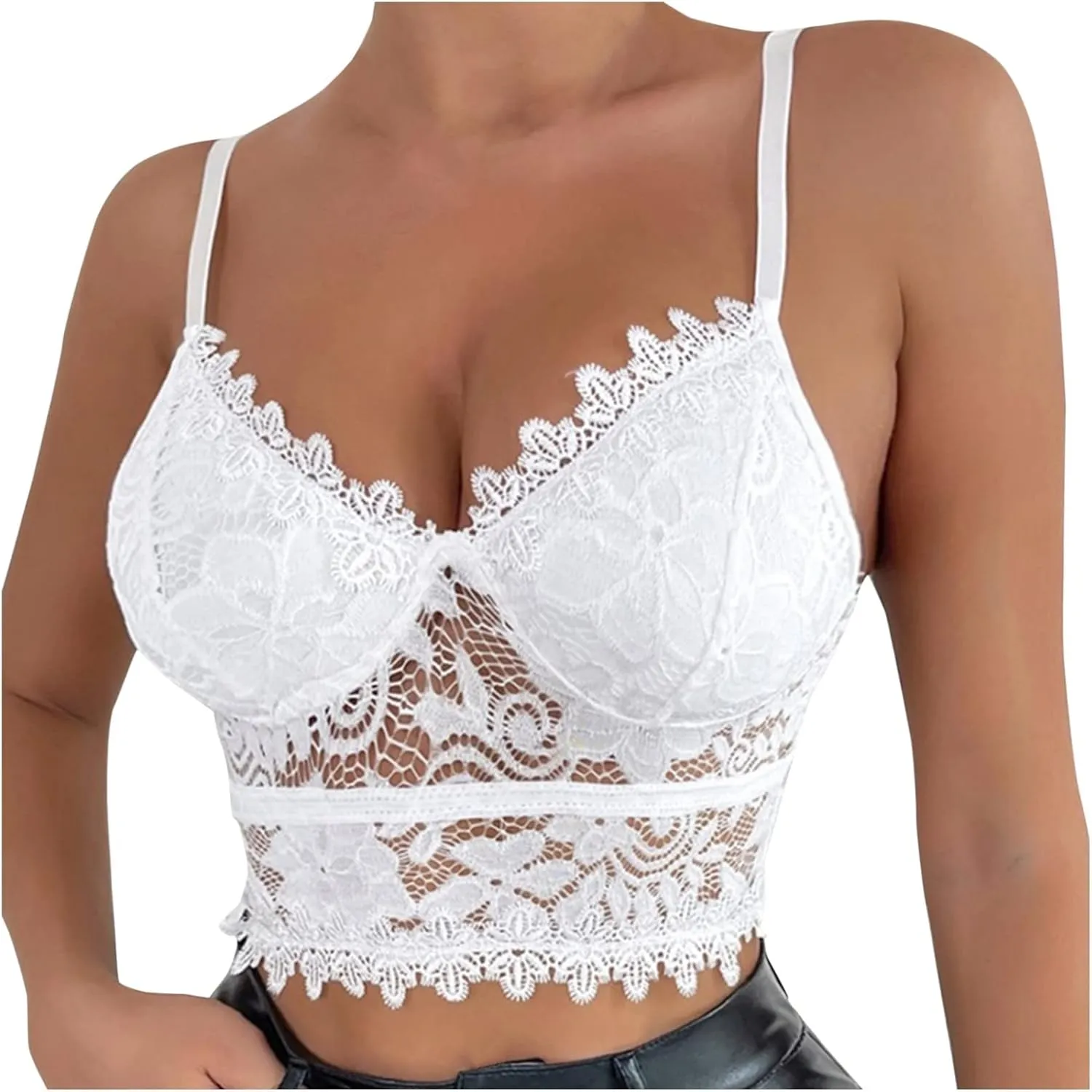 Valentine Panties Lace Floral Bralette Bralet Bra Tank Crop Underwear Sexy Lingerie with Garter Belt And