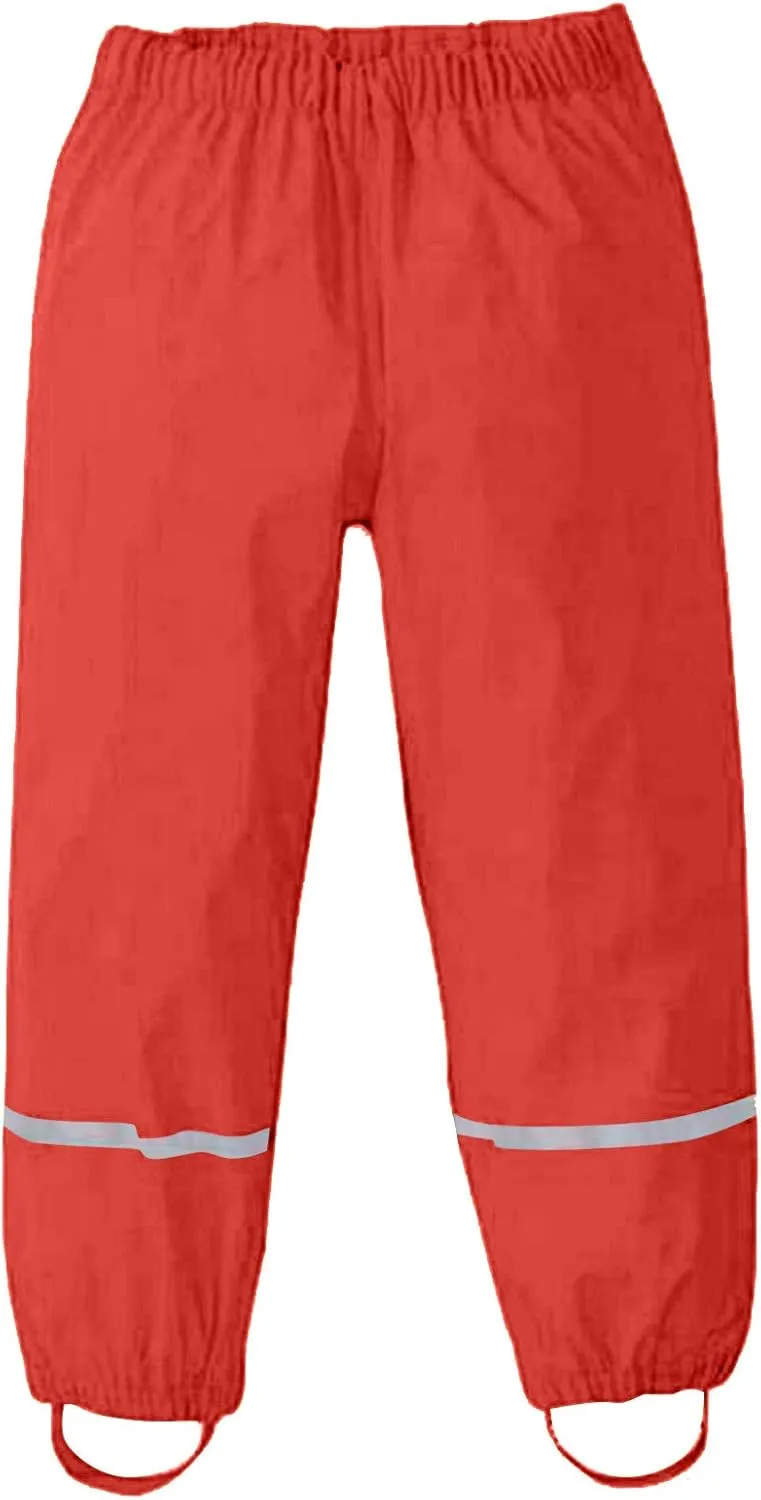 Waterproof Rain Pants for Kids, Toddler Waterproof Boys Girls Pants Lightweight Reflective Rain Wear for Boys Girls 1-12Y