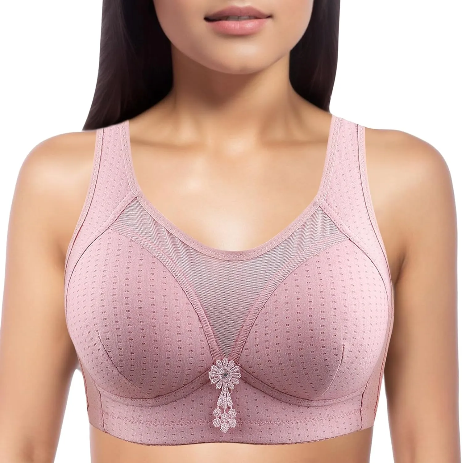 Womens Bras Push up Padded Seamless Smooth Comfort Wirefree T Shirt Bra Sports for Large Busted Women