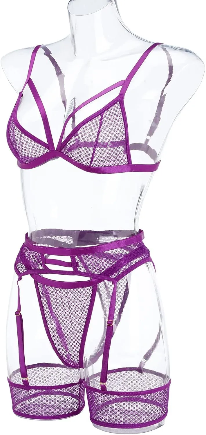 Womens Lace Camisole Shorts Set Pajamas Sleepwear Garter Lingerie Top
